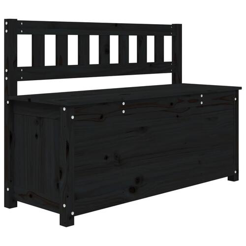 Bænk 110x41x76,5 cm massivt fyrretræ Sort