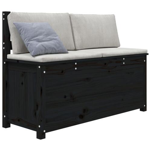 Bænk 110x41x76,5 cm massivt fyrretræ Sort