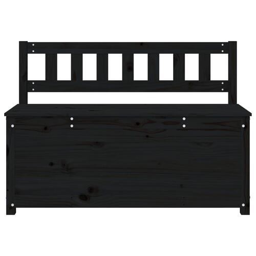 Bænk 110x41x76,5 cm massivt fyrretræ Sort
