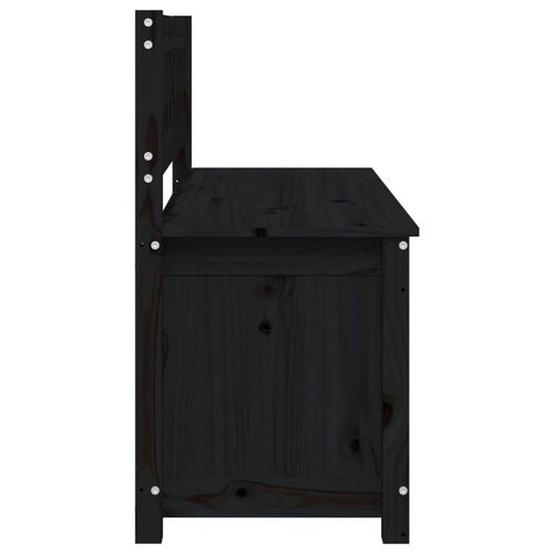 Bænk 110x41x76,5 cm massivt fyrretræ Sort