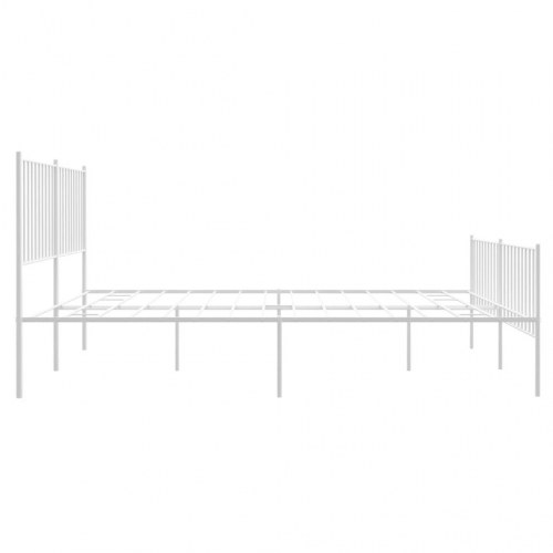 Sengeramme med gavl og fodgærde 150×200 cm - metal, hvid