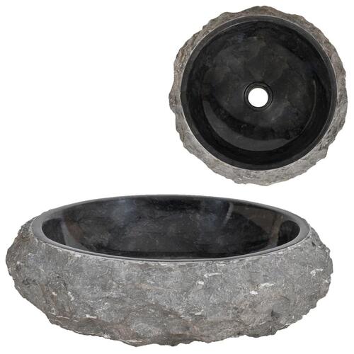 Håndvask 40 x 12 cm marmor sort