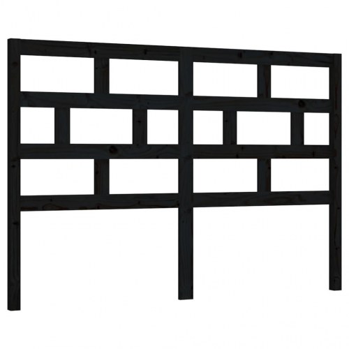 Sengegærde i massivt fyrretræ - sort, 166 x 4 x 100 cm