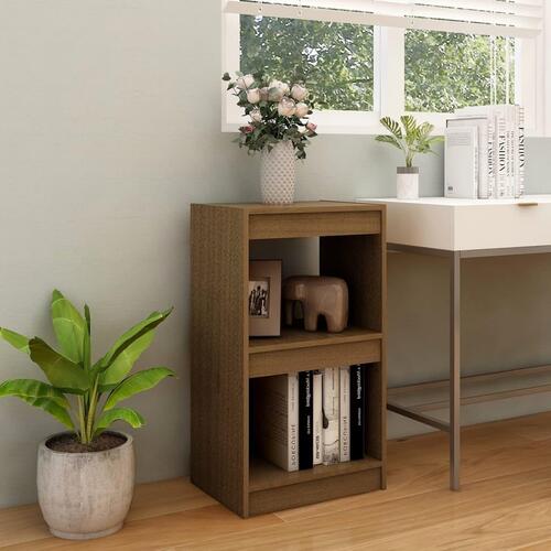Bogreol 40x30x71,5 cm massivt fyrretræ honningbrun