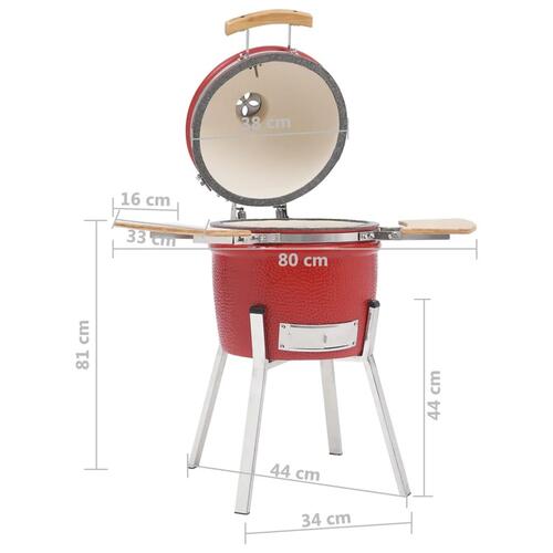 Kamado-røgegrill 81 cm keramisk