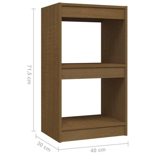 Bogreol 40x30x71,5 cm massivt fyrretræ honningbrun