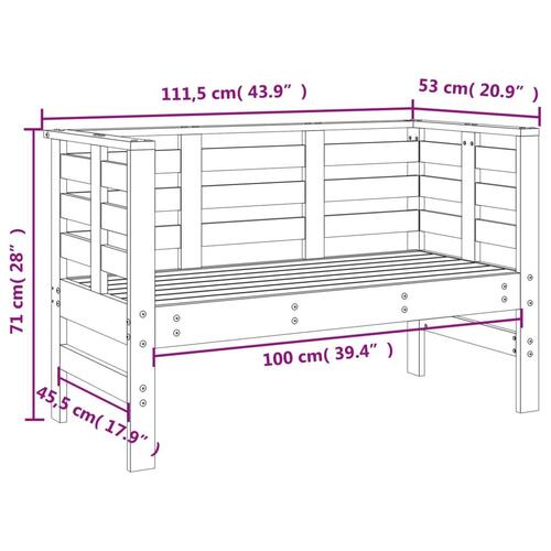 Havebænk 111,5x53x71 cm massivt douglasgran