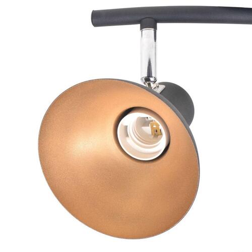 Loftslampe til 3 pærer E27 sort og guldfarvet