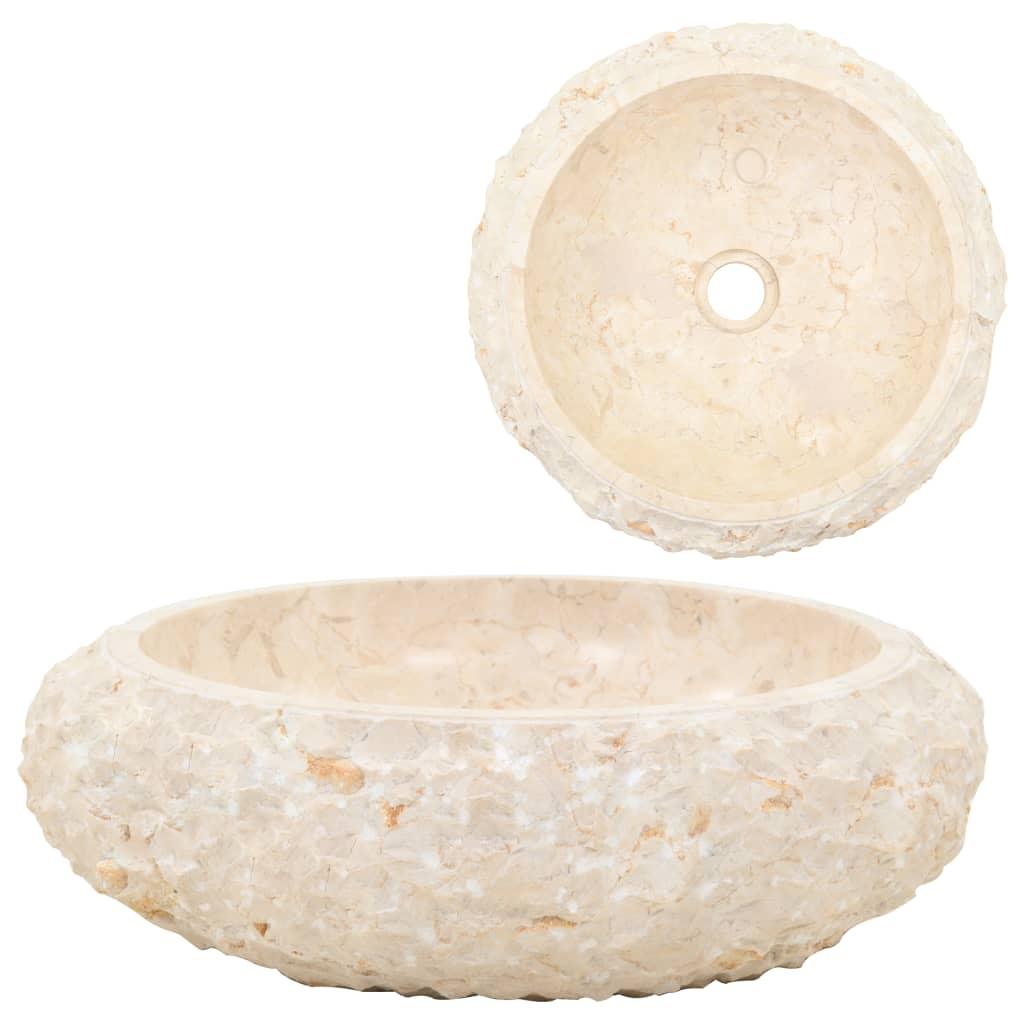 Håndvask 40x12 cm marmor cremefarvet