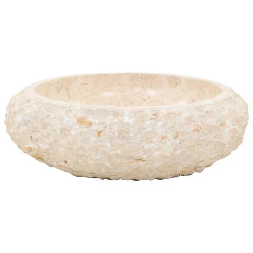 Håndvask 40x12 cm marmor cremefarvet