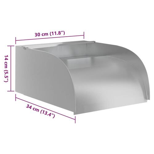 Havespringvand med LED-lys 30x34x14 cm rustfrit stål 304