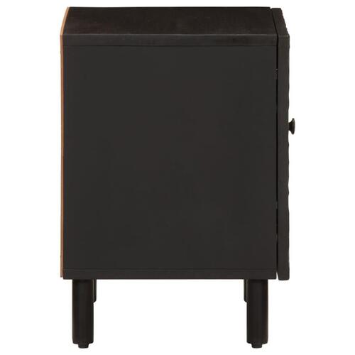 Sengeborde 2 stk. 40x33x46 cm massivt mangotræ sort