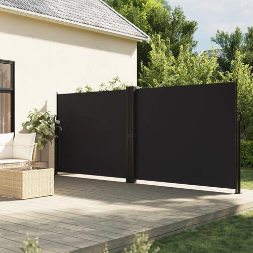 Sammenrullelig sidemarkise 160x1000 cm sort