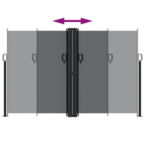 Sammenrullelig sidemarkise 160x1000 cm sort