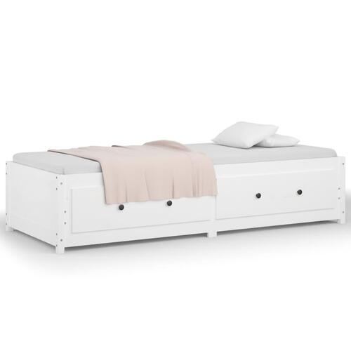 Daybed hvid 75x190 cm lille enkelt massivt træ fyr
