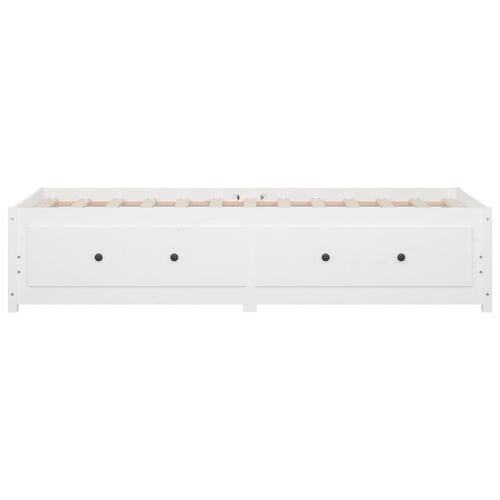 Daybed hvid 75x190 cm lille enkelt massivt træ fyr