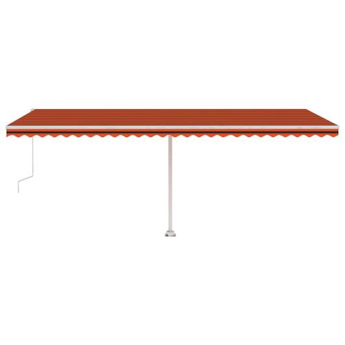 Markise m. LED + vindsensor 600x350 cm automatisk orange/brun