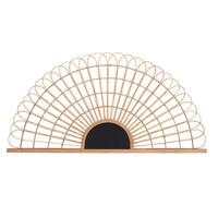 Sengegavl Vifte Brun Sort Rattan 160 x 80 x 2 cm