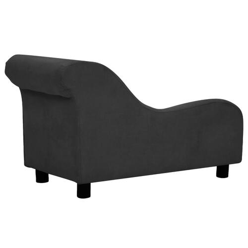Hundesofa med pude 83x44x44 cm plys sort