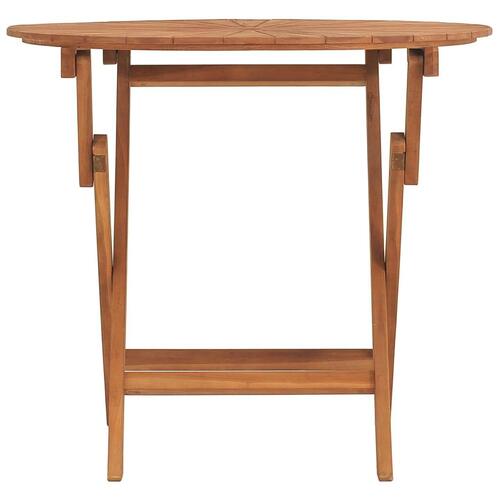 Foldbart havebord Ø 85x75 cm massivt teaktræ