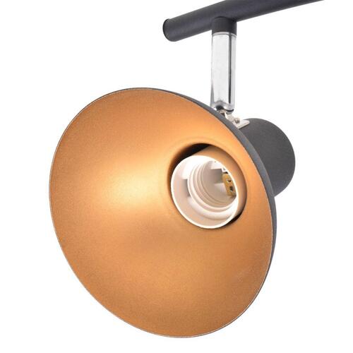Loftslampe til 4 pærer E27 sort og guld