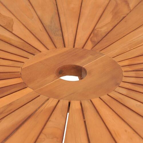 Foldbart havebord Ø 85x75 cm massivt teaktræ