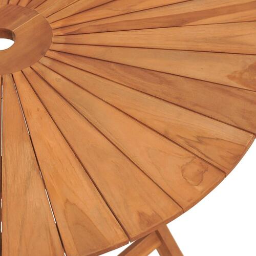 Foldbart havebord Ø 85x75 cm massivt teaktræ