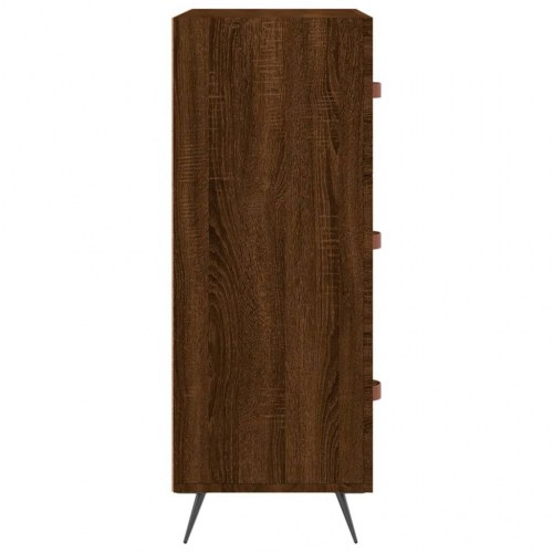 Kommode 69,5x34x90 cm konstrueret træ brun egetræsfarve