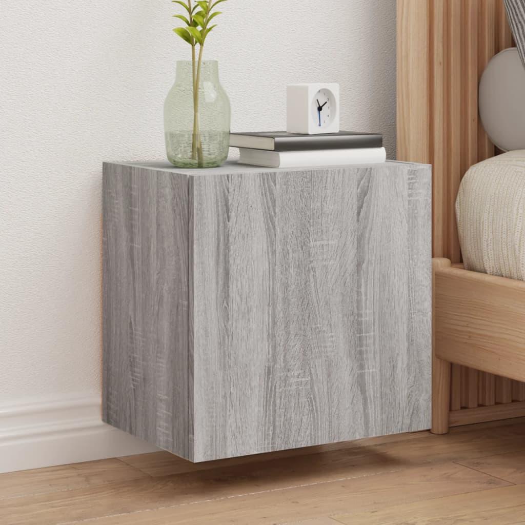 Tv-bord til væg 2 stk. 40,5x30x40 cm konstrueret træ grå sonoma