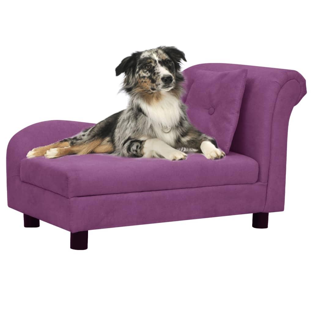 Hundesofa med pude 83x44x44 cm plys bordeauxfarvet