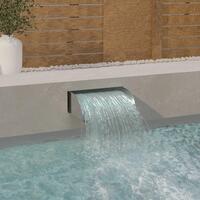 Havespringvand med LED-lys 45x34x14 cm rustfrit stål 304