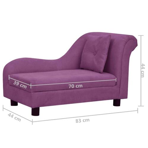 Hundesofa med pude 83x44x44 cm plys bordeauxfarvet