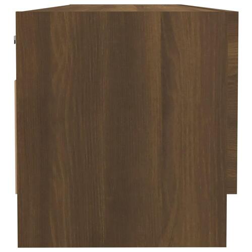 Garderobeskab 100x32,5x35 cm konstrueret træ brun egetræsfarve