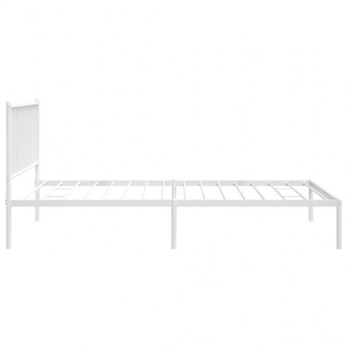 Sengeramme med sengegavl 100×200 cm - metal, hvid