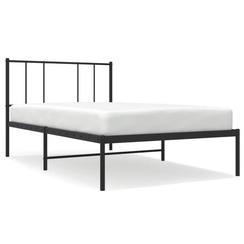 Sengeramme med sengegavl 75x190 cm metal sort
