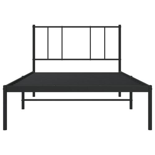 Sengeramme med sengegavl 75x190 cm metal sort