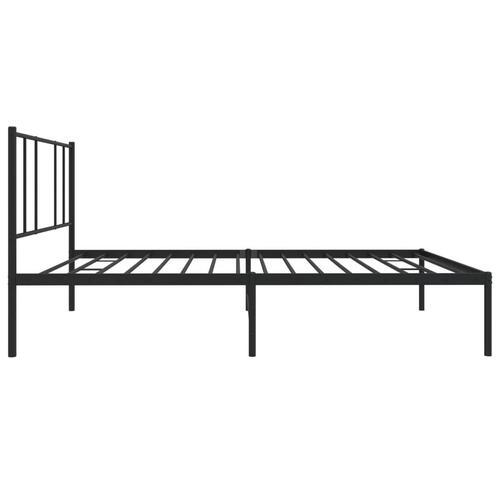 Sengeramme med sengegavl 75x190 cm metal sort