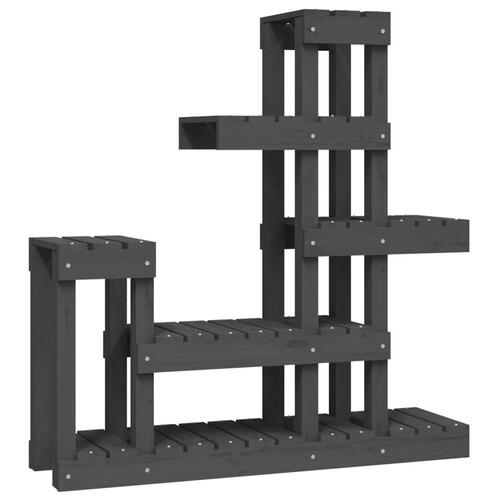 Plantestativ 92x25x97 cm massivt fyrretræ grå