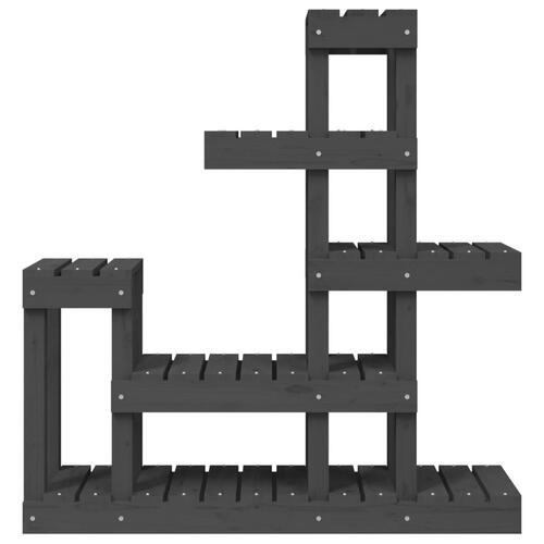 Plantestativ 92x25x97 cm massivt fyrretræ grå