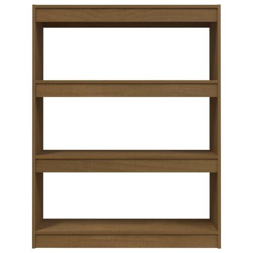 Bogskab/rumdeler 100x30x103 cm massivt fyrretræ honningbrun