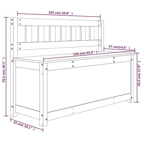 Bænk 110x41x76,5 cm massivt fyrretræ