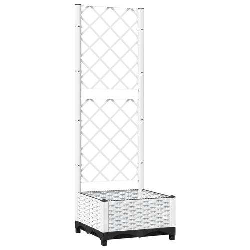 Plantekasse med espalier 40x40x121,5 cm PP hvid