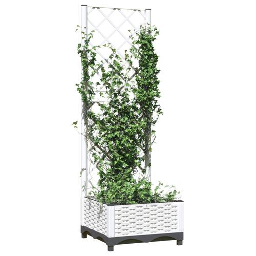Plantekasse med espalier 40x40x121,5 cm PP hvid