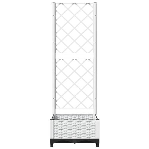 Plantekasse med espalier 40x40x121,5 cm PP hvid