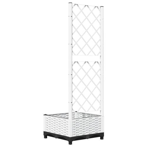 Plantekasse med espalier 40x40x121,5 cm PP hvid
