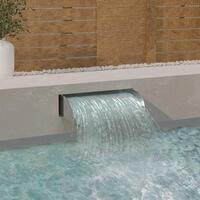 Havespringvand med LED-lys 60x34x14 cm rustfrit stål 304