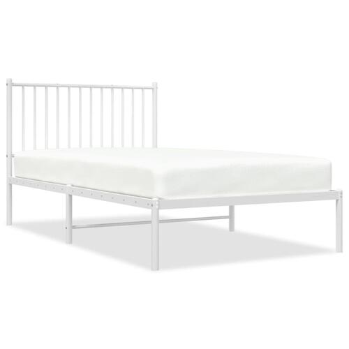 Sengeramme med sengegavl 100x190 cm metal hvid
