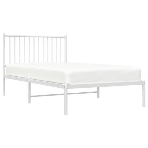 Sengeramme med sengegavl 100x190 cm metal hvid