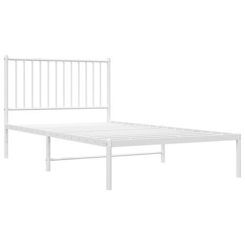 Sengeramme med sengegavl 100x190 cm metal hvid