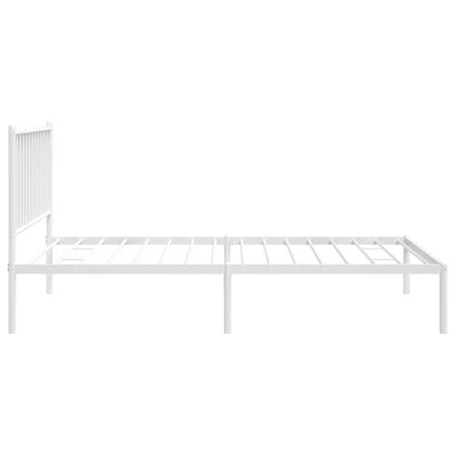 Sengeramme med sengegavl 100x190 cm metal hvid